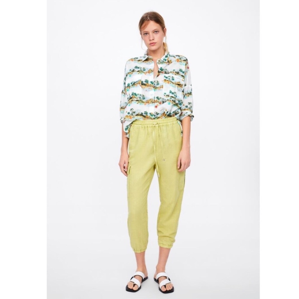 Zara Linen Cargo Pants